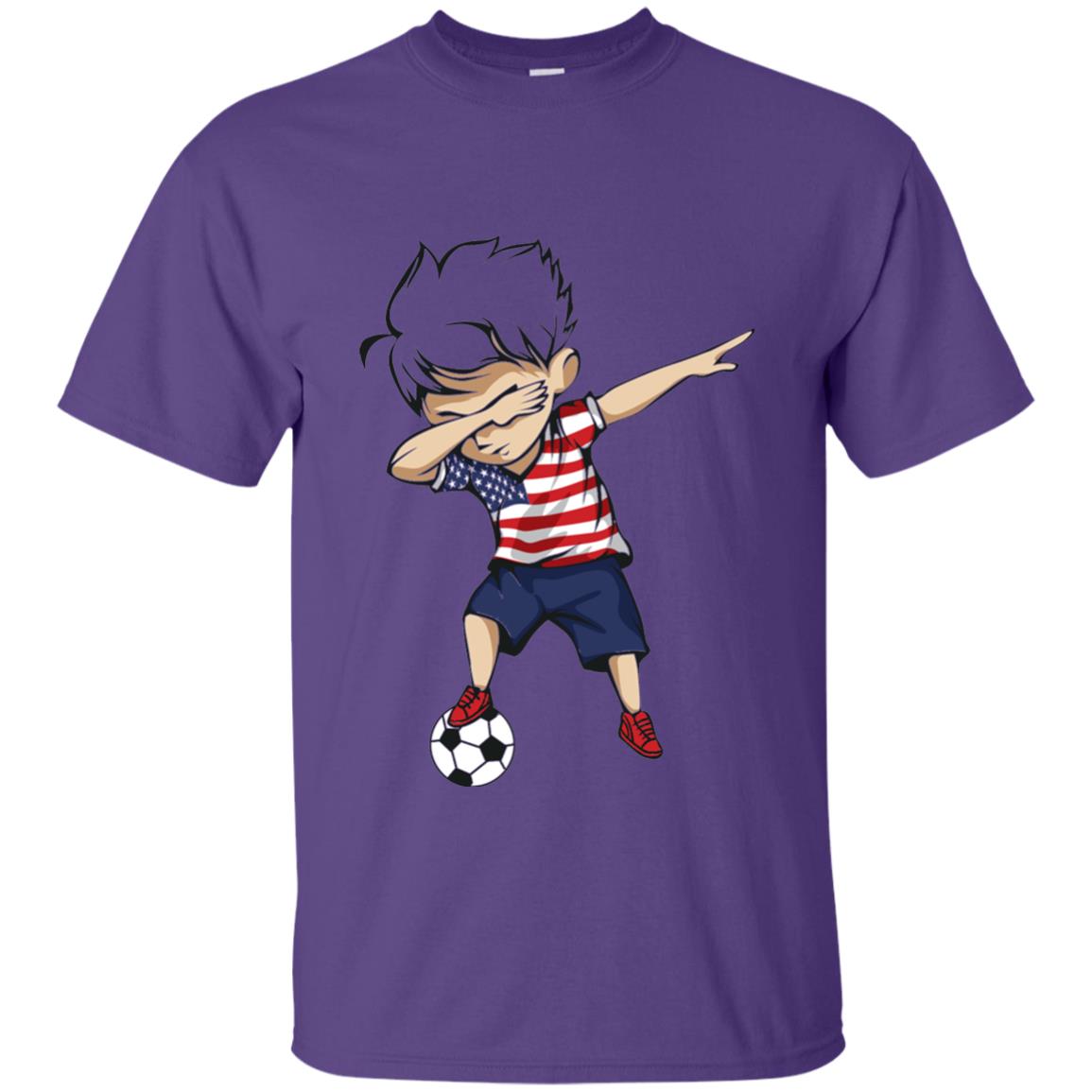 Dabbing Soccer Boy United States Jersey Shirt Usa Football Purple