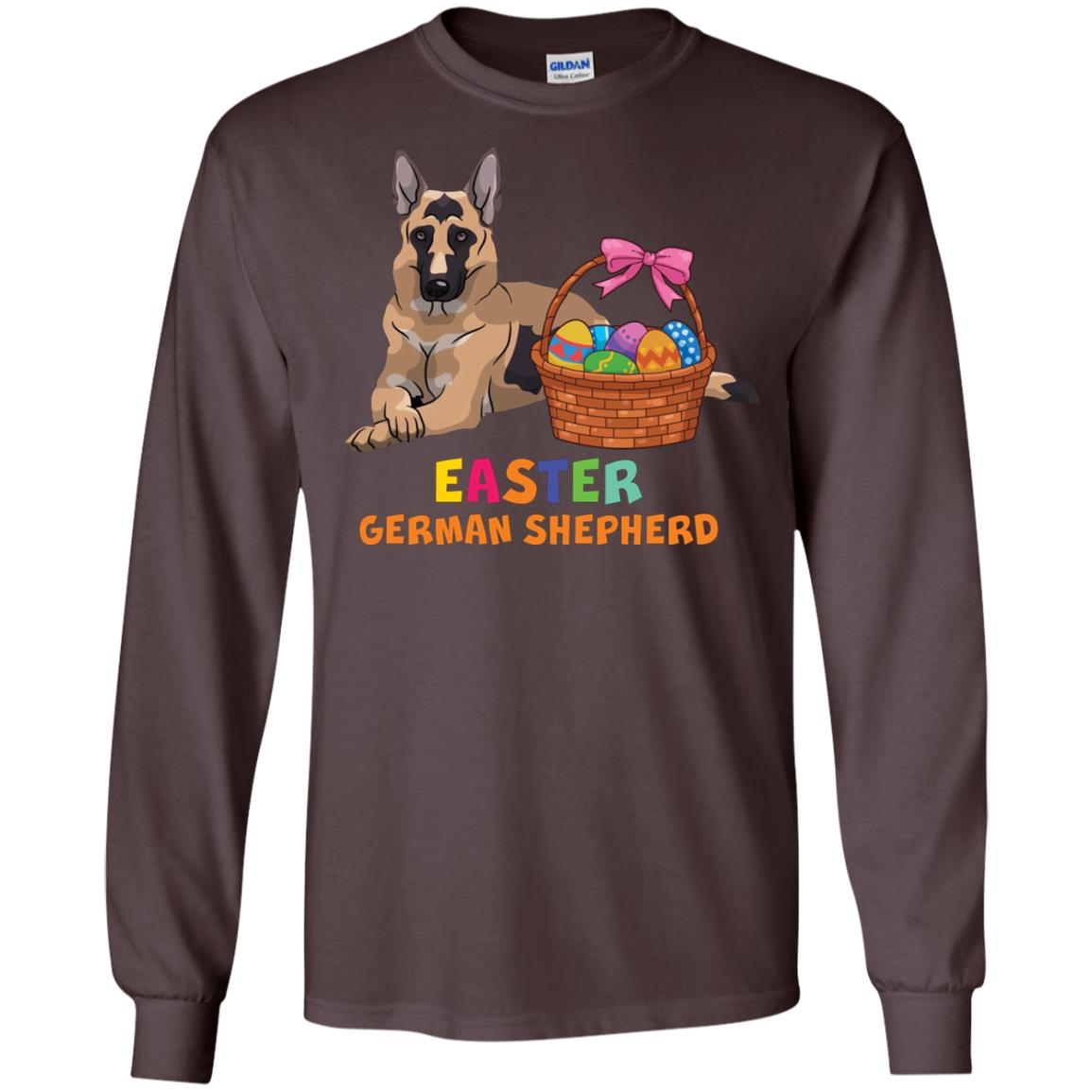 Easter German Shepherd Dog Lover T-shirt For Easter Dark Chocolate