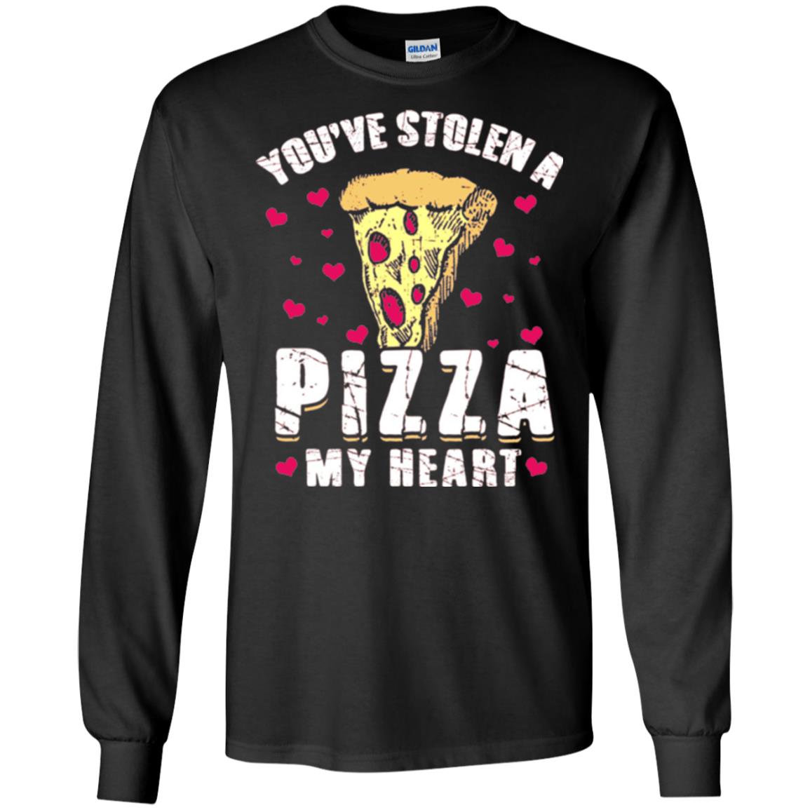 Funny Valentines Day Shirt Food Gift You_ve Stolen Pizza My Heart Black