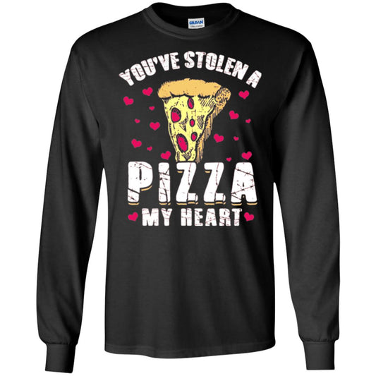 Funny Valentines Day Shirt Food Gift You_ve Stolen Pizza My Heart Black