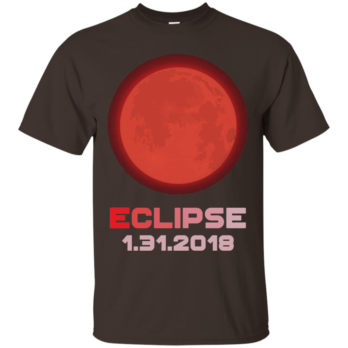 Eclipse January 31st 2018 Total Lunar Eclipse T-shirt Dark Chocolate