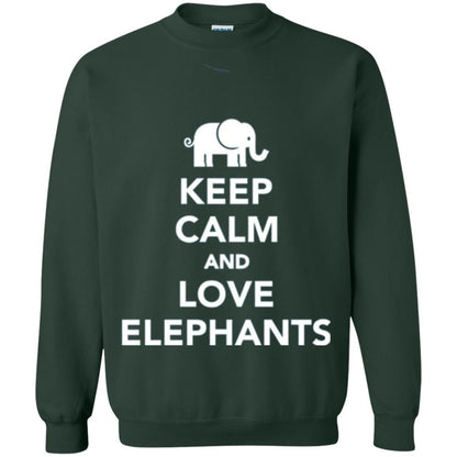 Elephant Lover T-shirt Keep Calm And Love Elephants T-shirt Forest Green