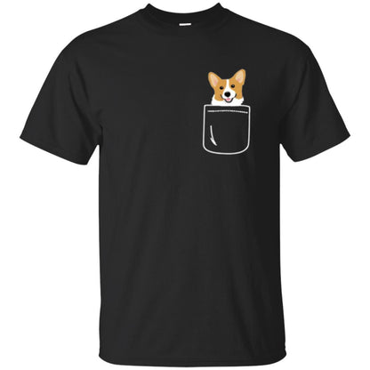 Puppy Dog Lover T-shirt Corgi In Your Front Pocket Black