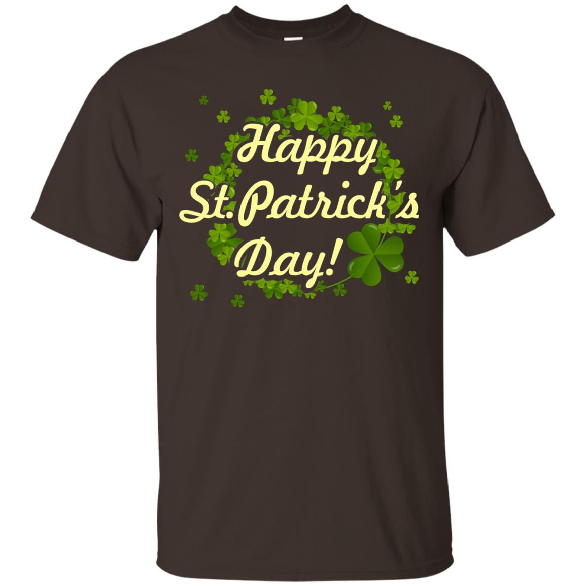 Happy St.patricks Day Shamrocks T-shirt Dark Chocolate