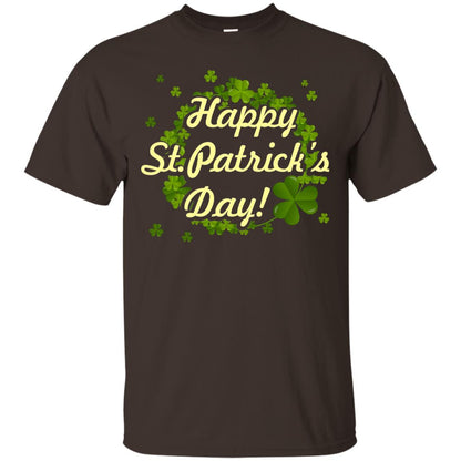 Happy St.patricks Day Shamrocks T-shirt Dark Chocolate