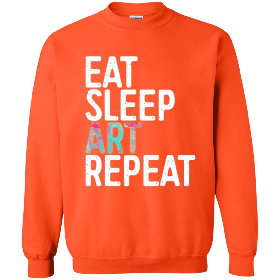 Artist T-shirt Eat Sleep Art Repeat Orange