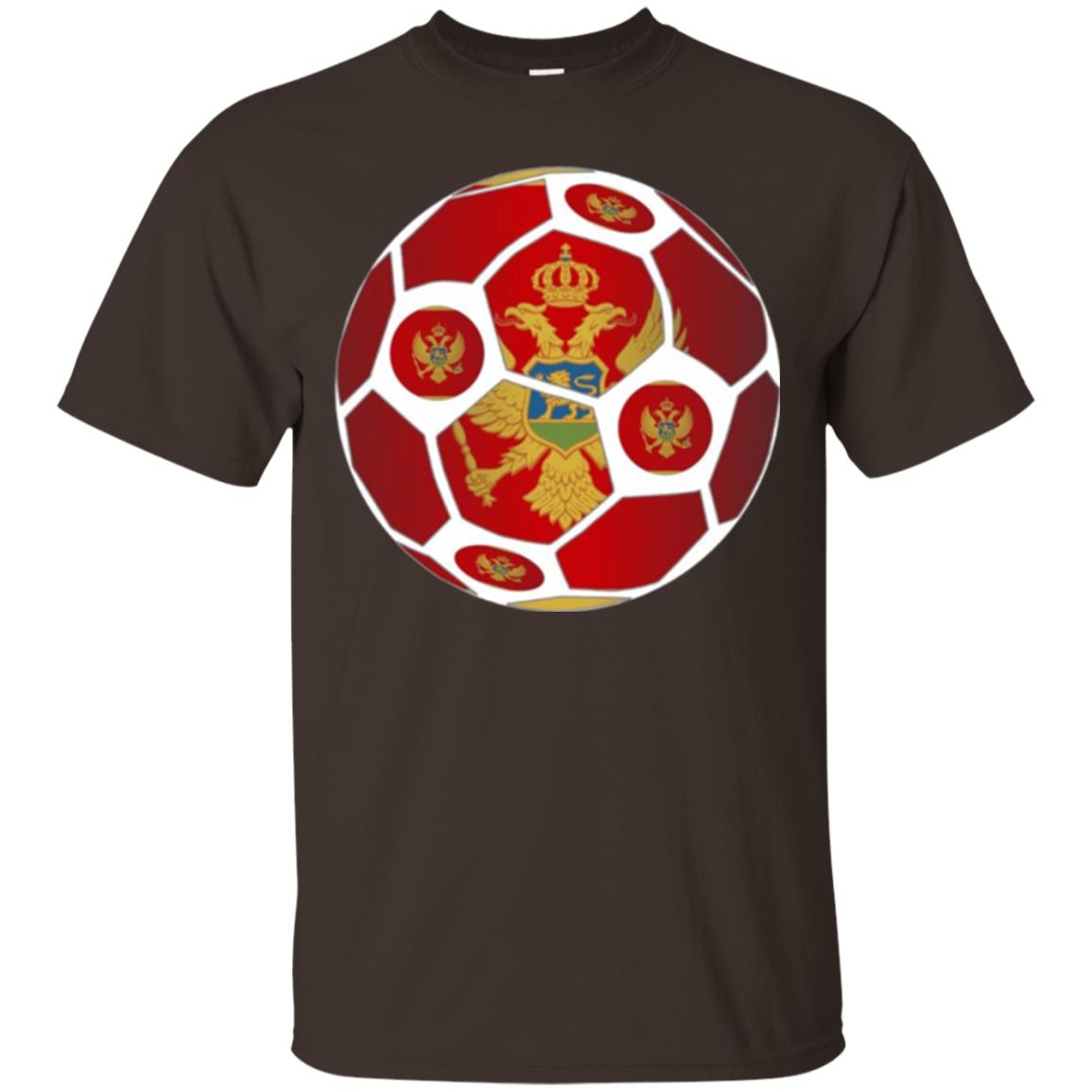 Montenegro Flag Soccer Ball Soccer Lover T-shirt Dark Chocolate