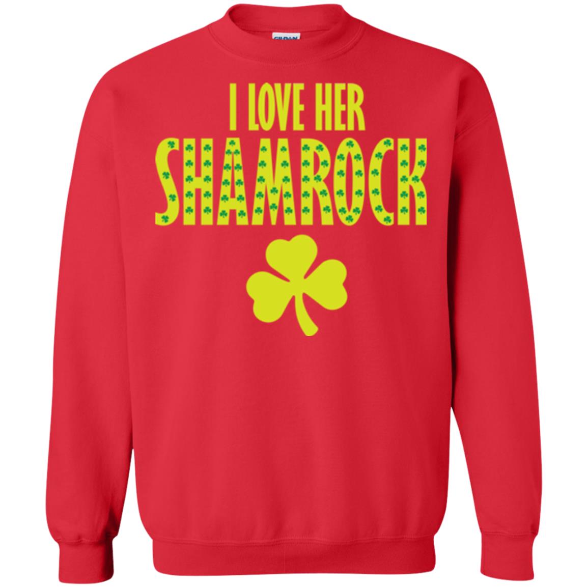 St. Patrick's Day T-shirt I Love Her Shamrock Red