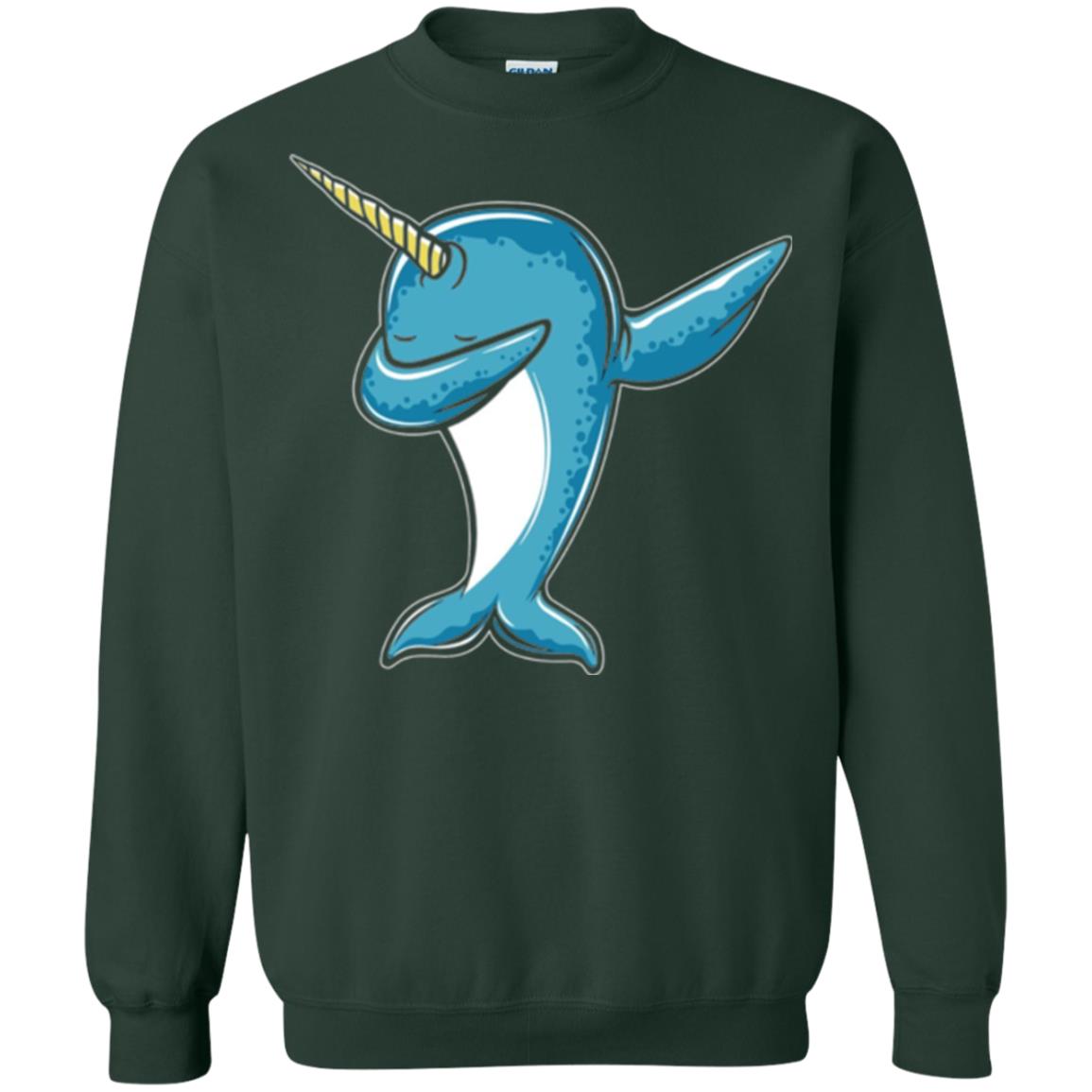 Dabbing Narwhal T-shirt Forest Green