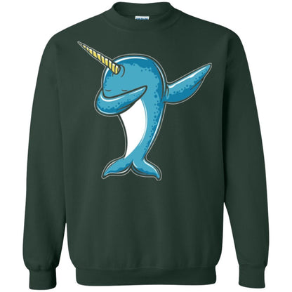 Dabbing Narwhal T-shirt Forest Green