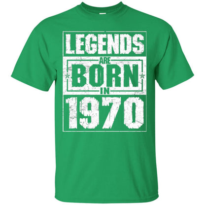 Brithday T-shirt Legends Are Born In 1970 Irish Green