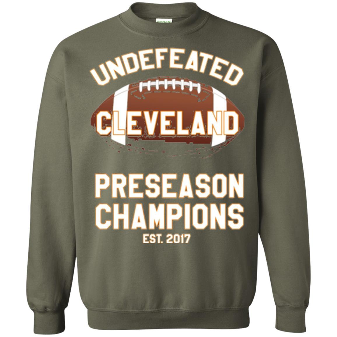 Football T-shirt Cleveland Football Undefeated Preseason Champion Military Green