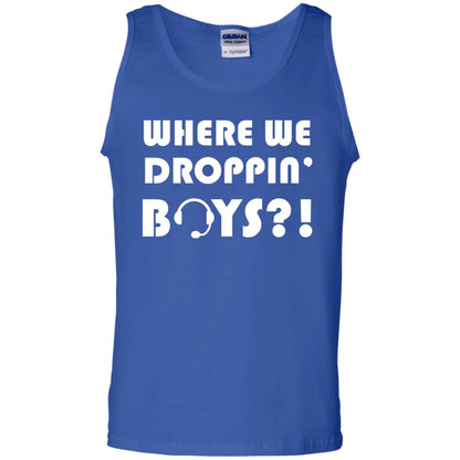 Where We Dropping Boys Gamer Shirt Royal