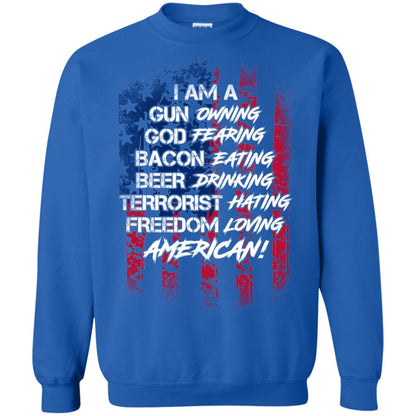 Military T-shirt I Am A Gun Owning God Fearing Bacon Eating Royal