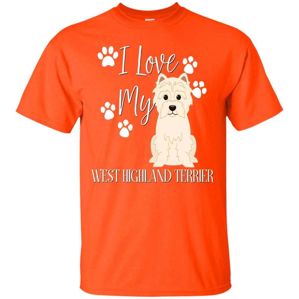 Westie West Highland Terrier Dog Shirt Orange