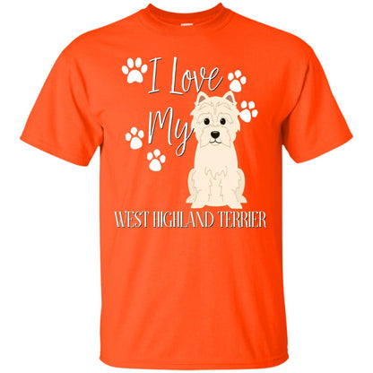 Westie West Highland Terrier Dog Shirt Orange