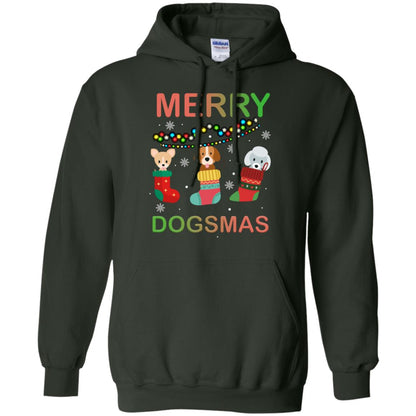 Merry Dogsmas X-mas Gift Shirt For Dogs Lovers Forest Green