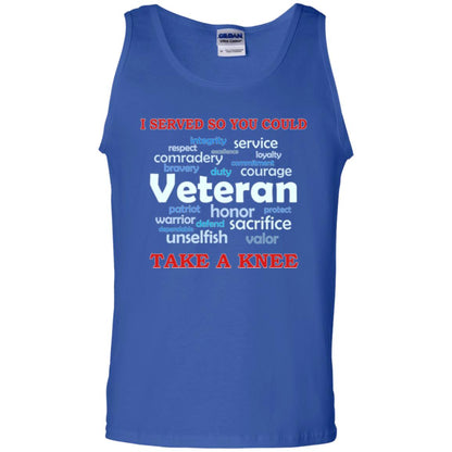 I Served So You Could Take A Knee Veteran Sacrifice T-shirt Royal