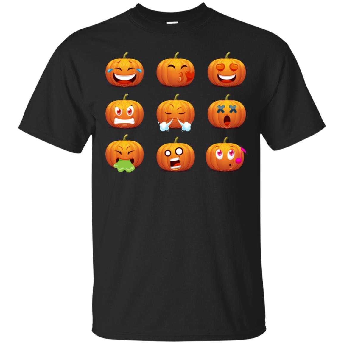 Funny Pumpkins Emoji Halloween Gift Shirt Black