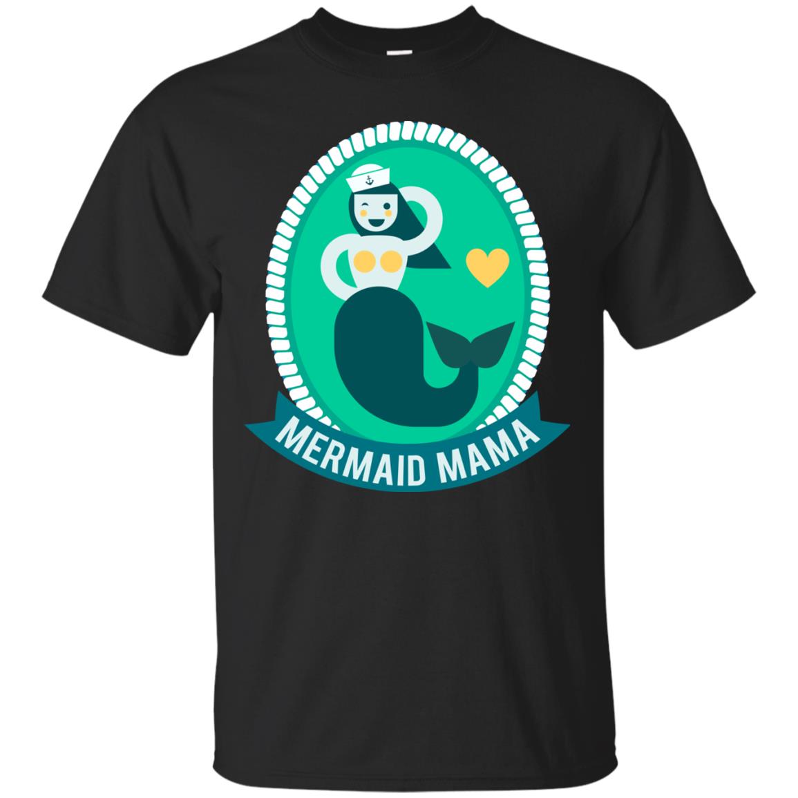 Mermaid Mama Cool Shirt For Grandma Love Mermaid Black