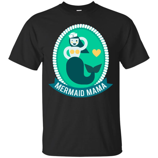 Mermaid Mama Cool Shirt For Grandma Love Mermaid Black