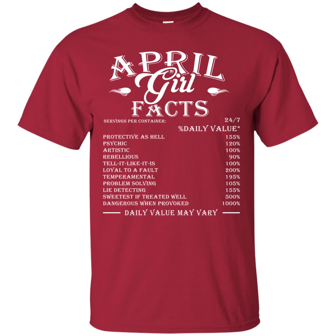 April Girl Facts T-shirt Cardinal