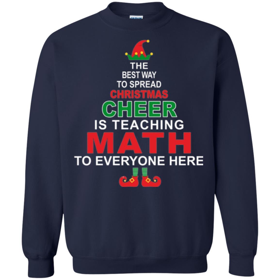Elf Christmas T-shirt Math Teacher Christmas T-shirt Navy