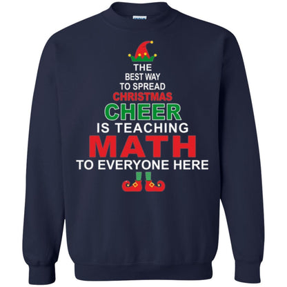 Elf Christmas T-shirt Math Teacher Christmas T-shirt Navy