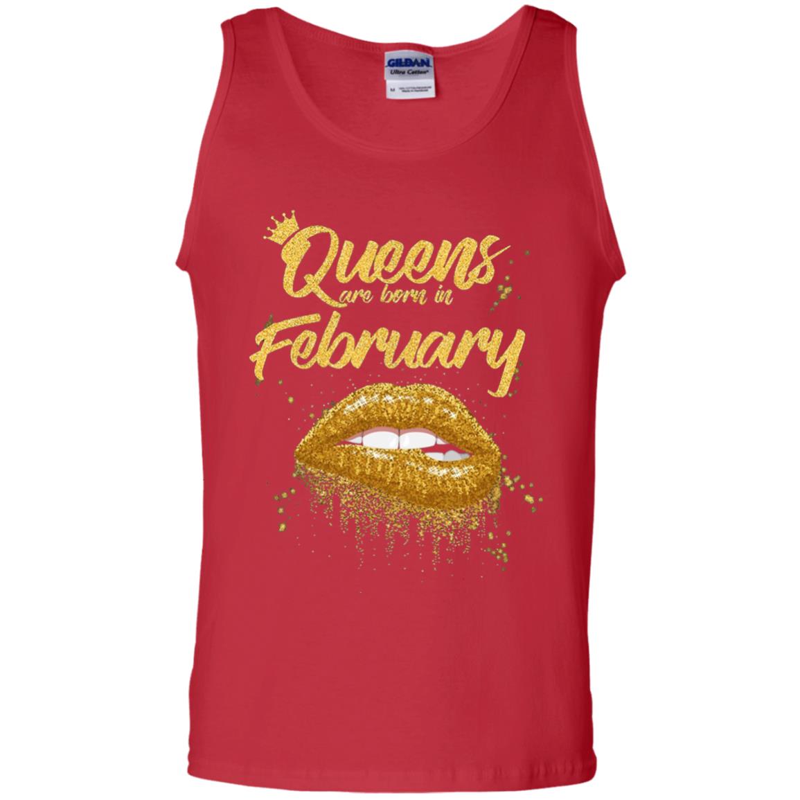 Black Women T-shirt Queens Are Born In February Birthday Red