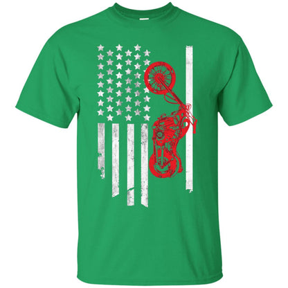 Old American Flag Motorcyclist Shirt Irish Green