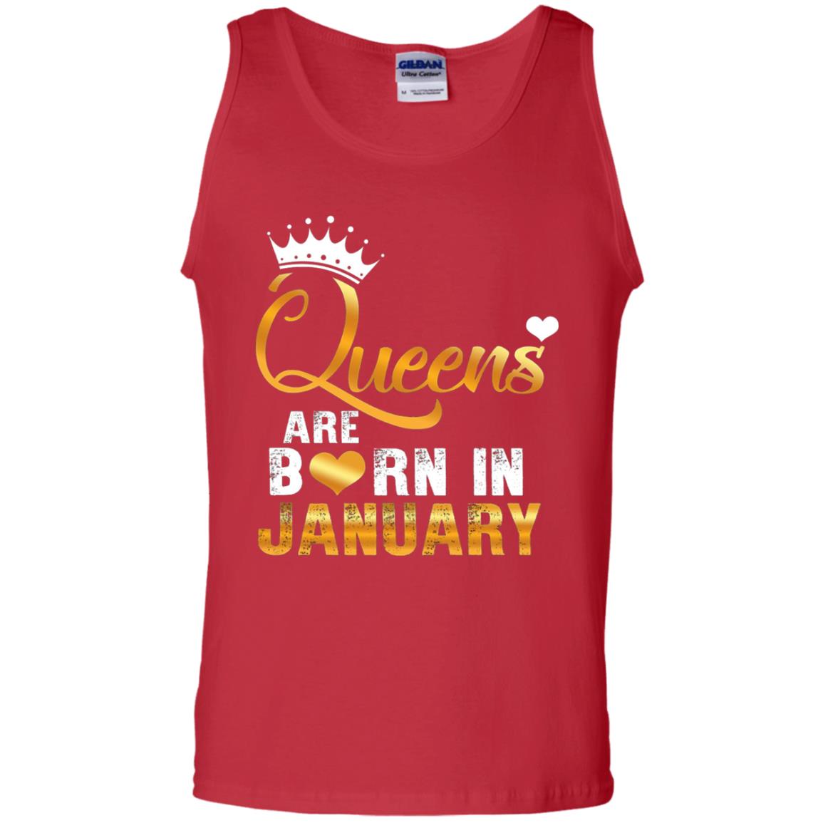 Birthday T-shirt Queens Are Born Iin January Red
