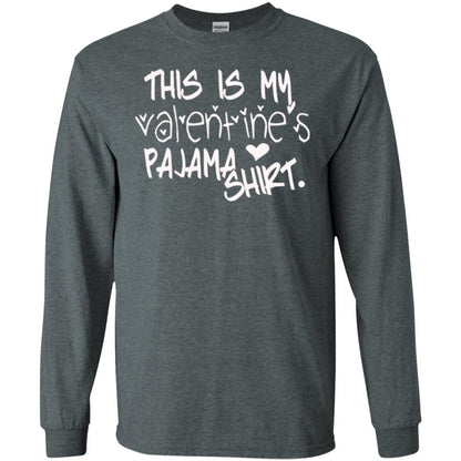 Valentine_s Day T-shirt This Is My Valentines Pajama Shirt Dark Heather