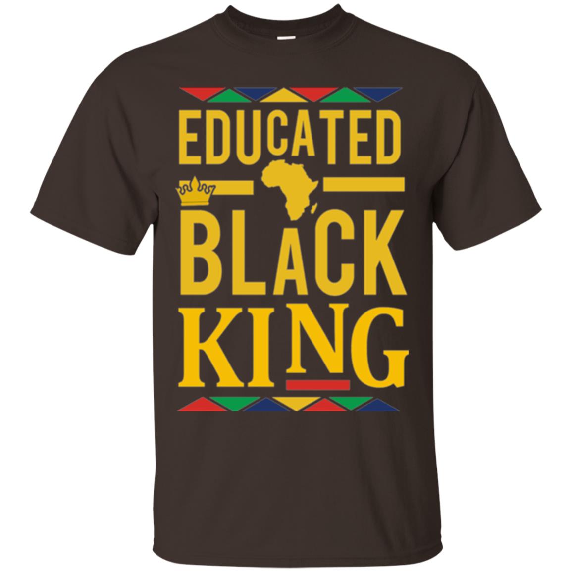 African Dna Pride T-shirt Dashiki Educated Black King Dark Chocolate