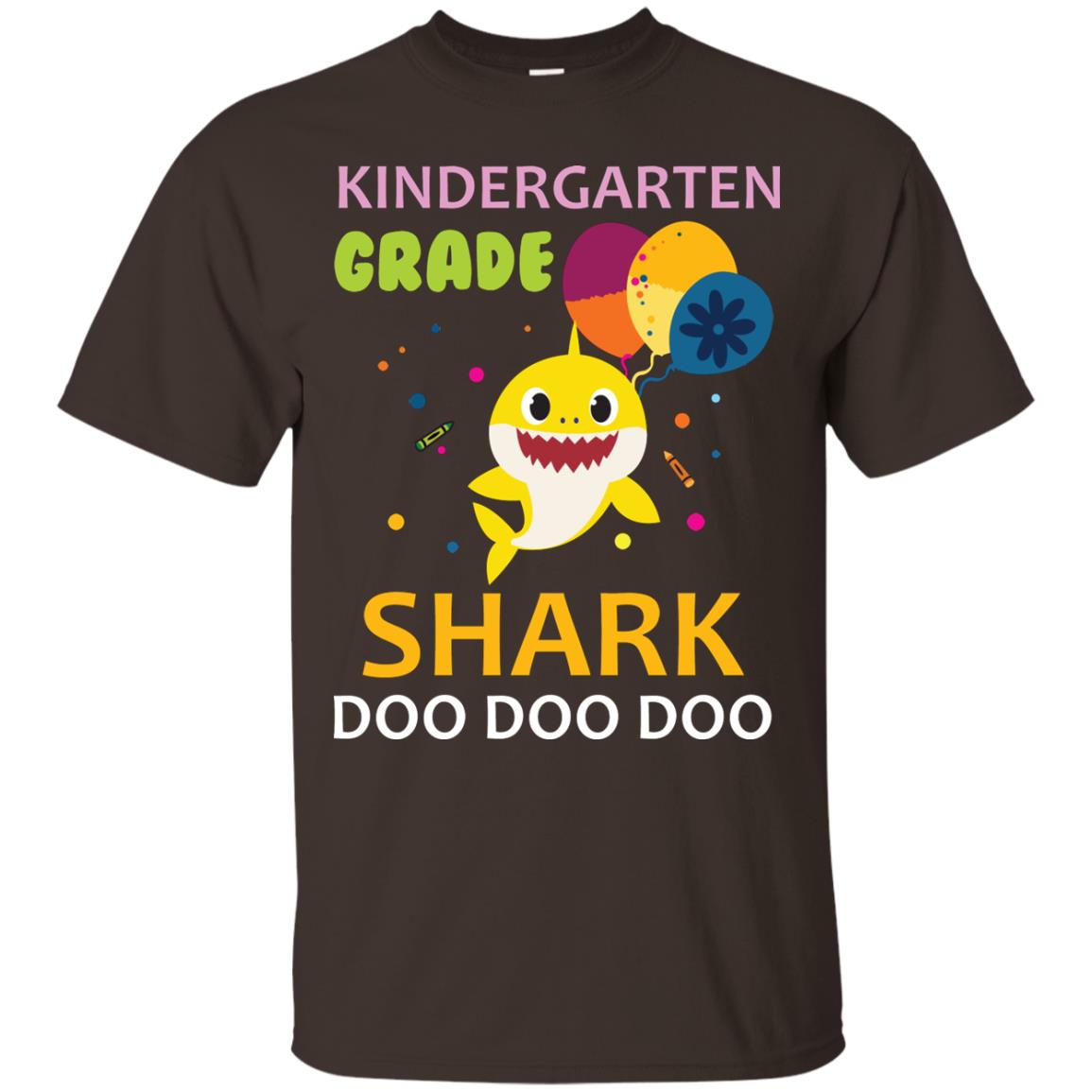 Kindergarten Shark Doo Doo Doo Back To School T-shirt Dark Chocolate