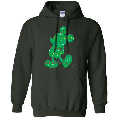 Christmas T-shirt Disney Mickey Mouse Fairy Lights Forest Green