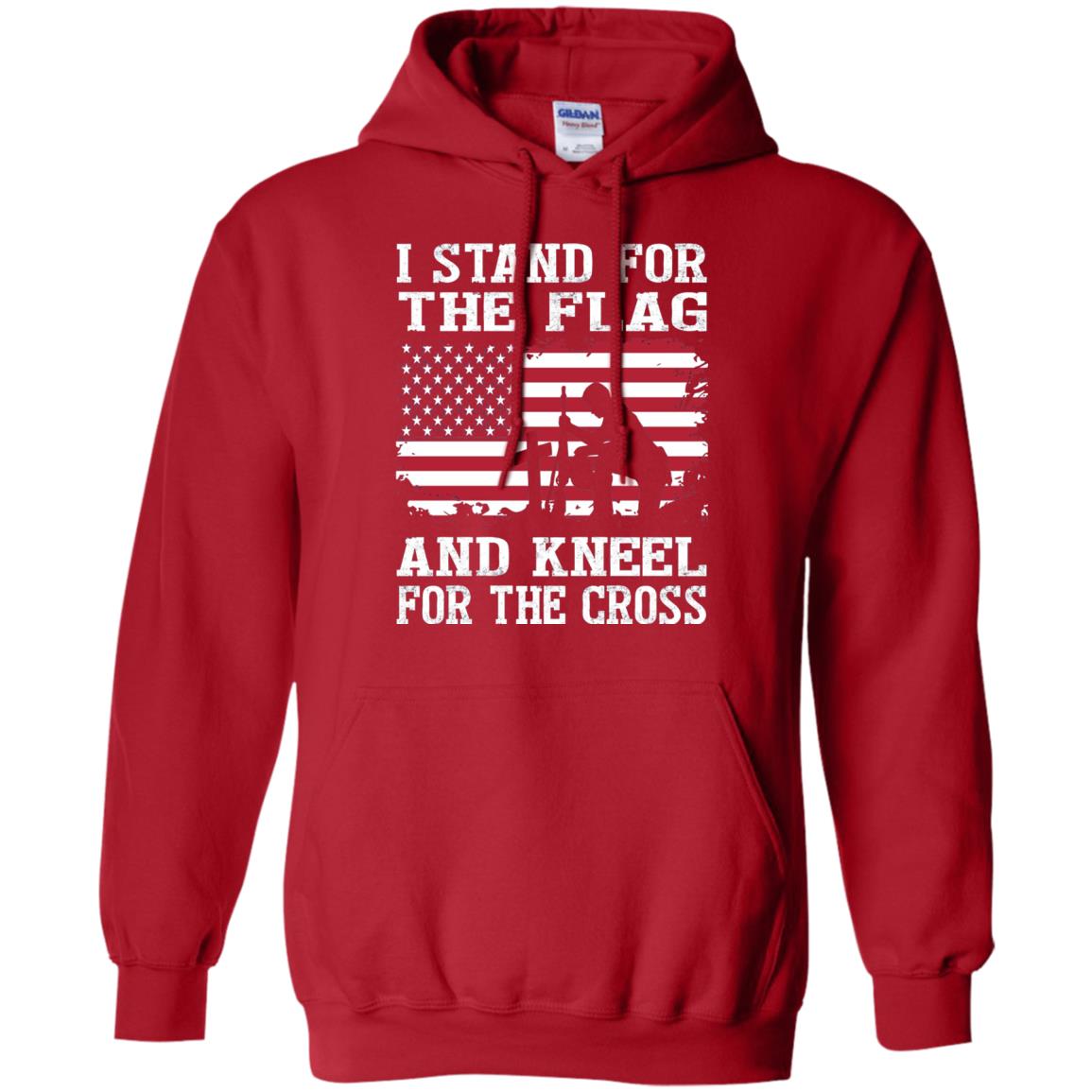 I Stand For The Flag And Kneel For The Cross Military T-shirt Red