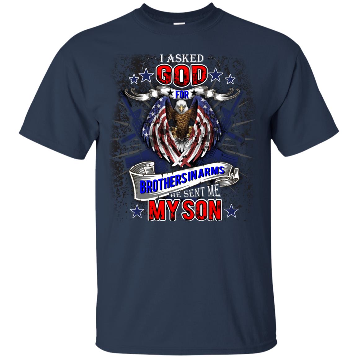 God Sent Me My Son Daddy T-shirt Navy