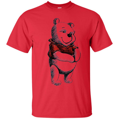 Sketch Of Winnie The Pooh Movie Lover T-shirt Red