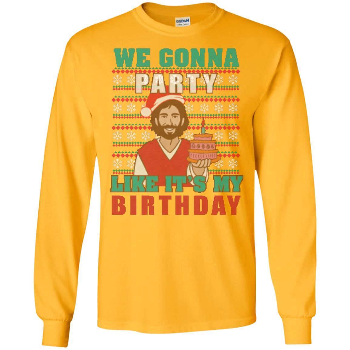 Brithday T-shirt We Gonna Party Like It's My Birthday Gold