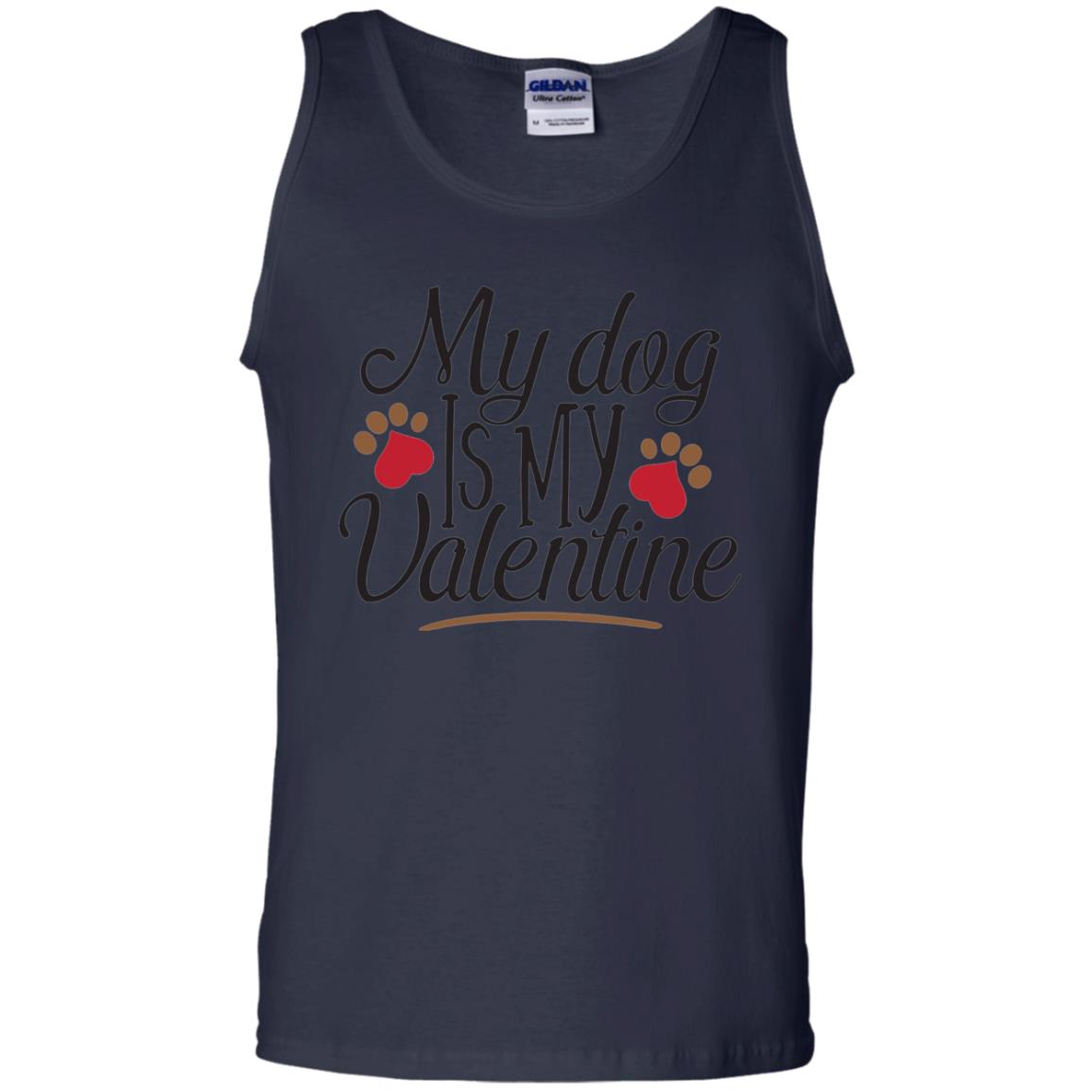 Happy Valentine_s Day T-shirt My Dog Is My Valentine Navy