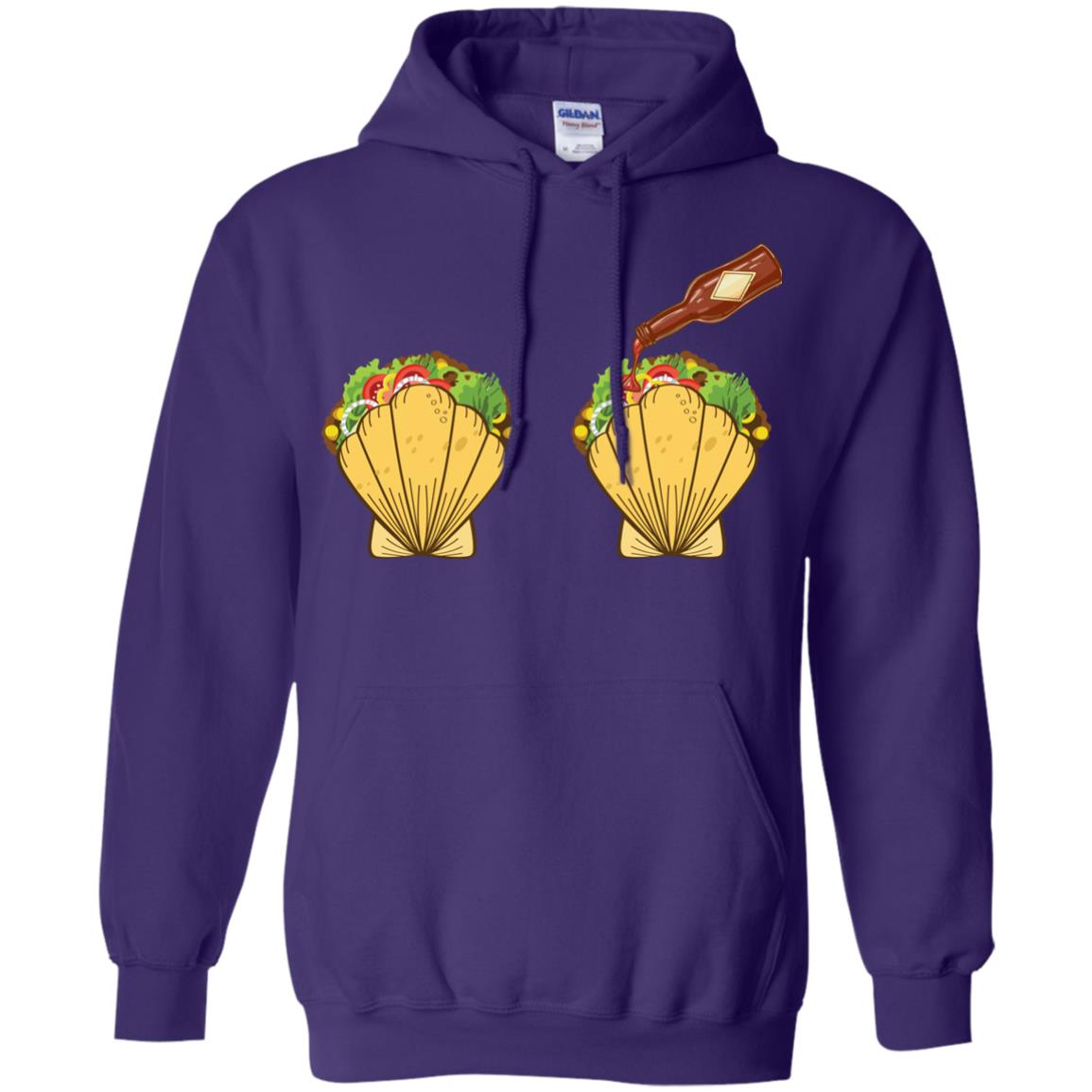 Mermaid Shell T-shirt Taco Bra And Spicy Chili Sauce Purple