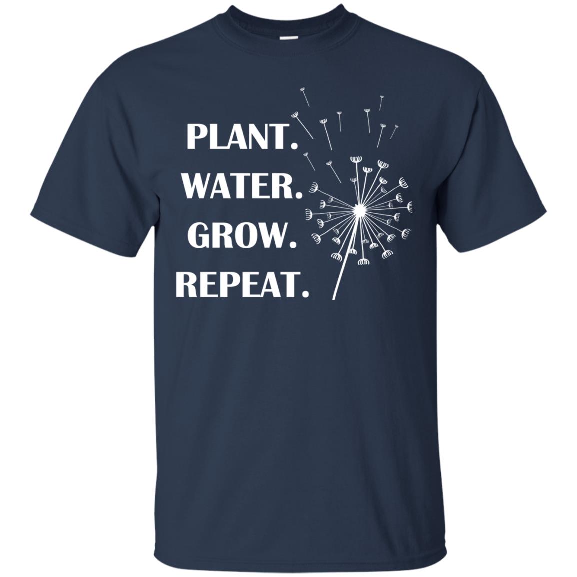 Plant Water Grow Repeat Gradener T-shirt Navy