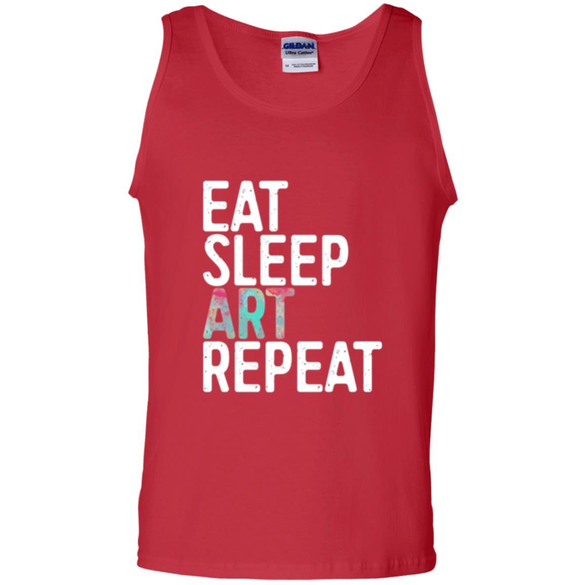 Artist T-shirt Eat Sleep Art Repeat Red