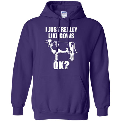 Cow Lover T-shirt I Just Really Like Cows Ok Purple