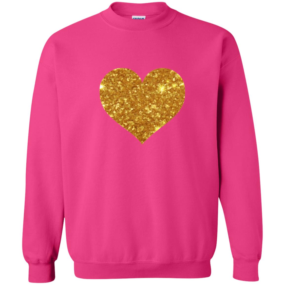 Valentine_s Day T-shirt Gold Heart Heliconia