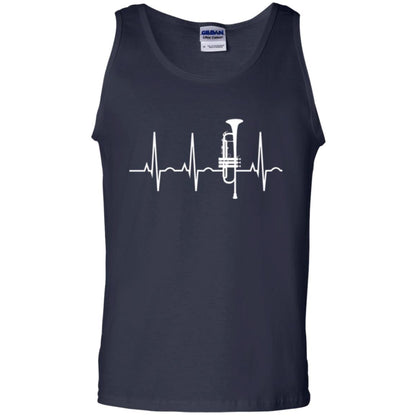 Trumpet Lovers T-shirt Trumpet Heartbeat Navy