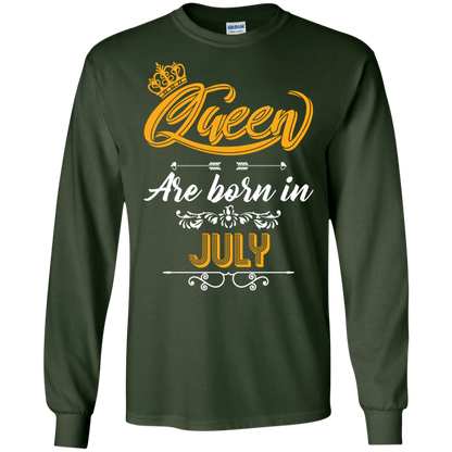Brithday T-Shirt Queen Are Born In July Forest Green