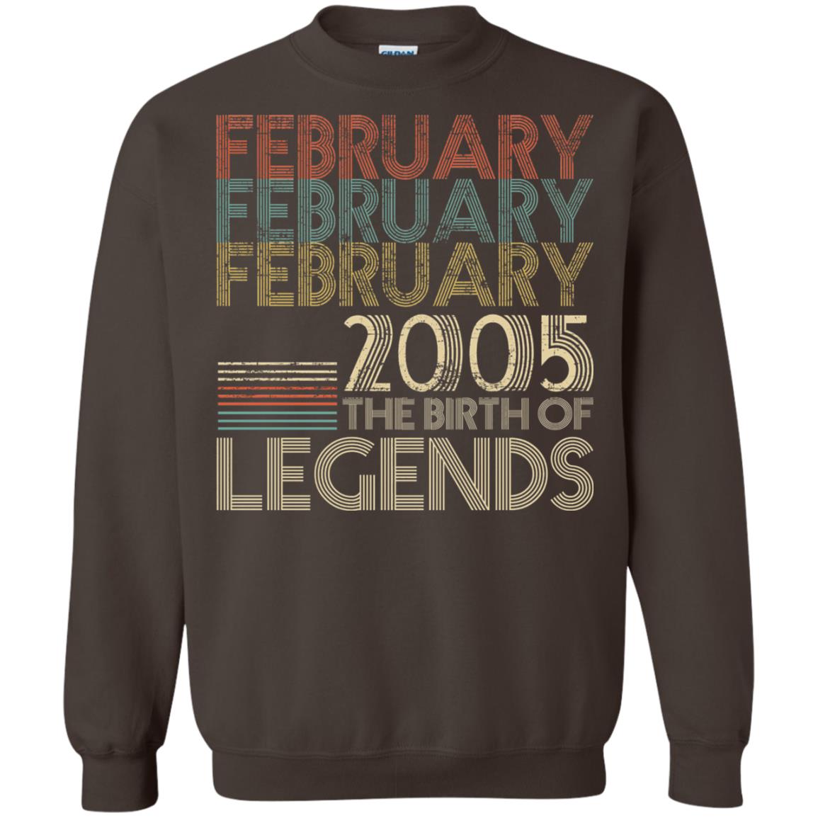 February Retro Classic Vintage 2005 The Birth Of Legends 13th Birthday T-shirt Dark Chocolate