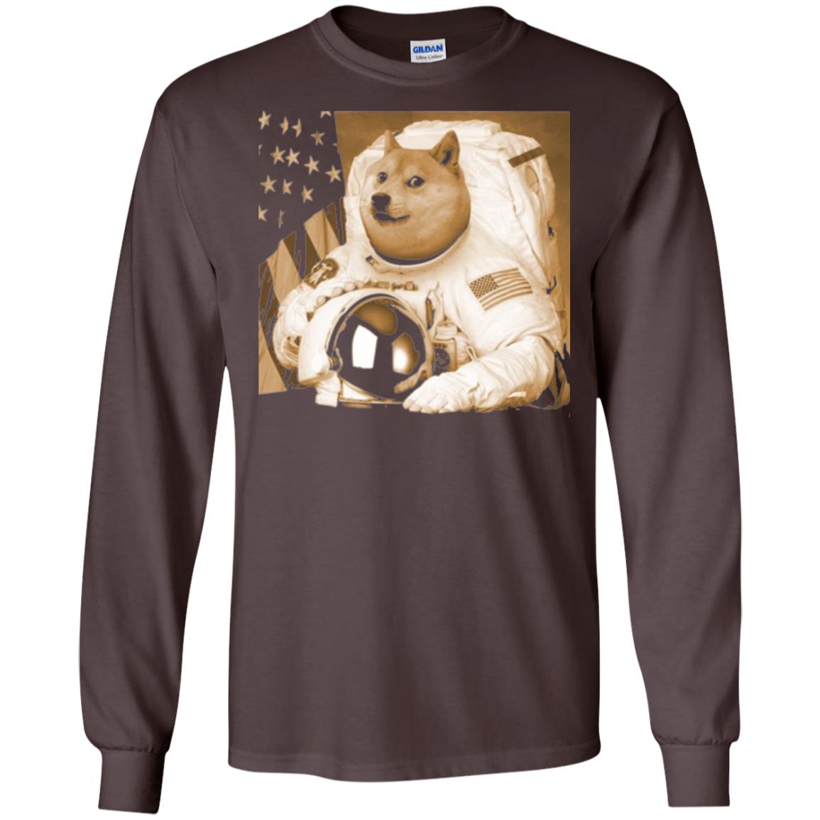 Astronomy T-shirt Dogecoin Moon Astronaut Crypto Dark Chocolate
