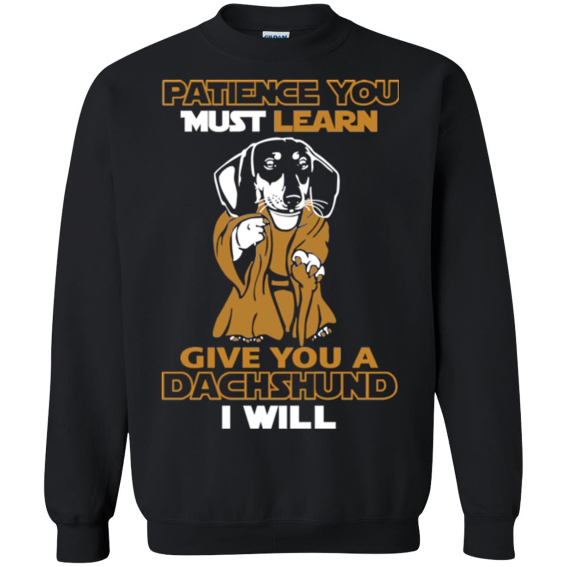 Dog Shirt Patience You Must Learn Give You A Dachshund I Will Black